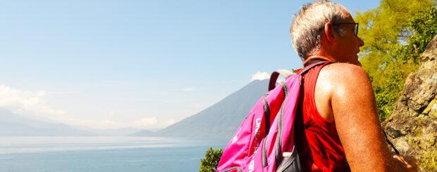 Man Trekking at Lake Atitlan